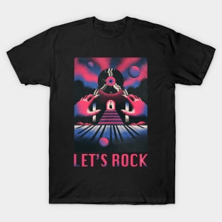 Let's Rock And Roll Music Design T-Shirt